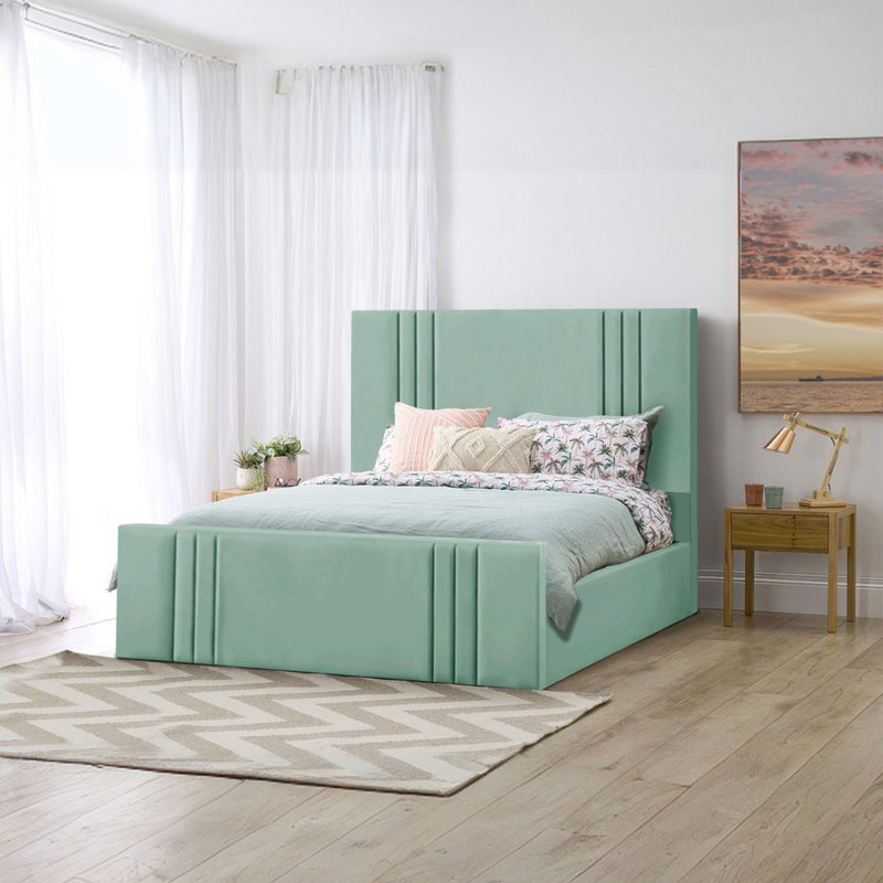Mishayla Storage Bed, 135 x 190 cm, Duck Egg
