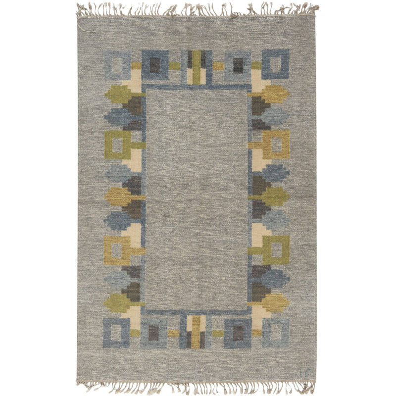 Vintage One-of-a-Kind Rectangle 4'3" X 6'7" Flatweave Area Rug