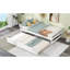 Lit plateforme blanc avec lit gigogne en bois de pin blanc - Fabrication durable de qualité pour la chambre à coucher