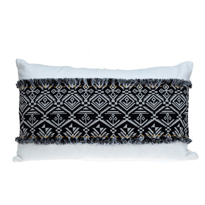 Parkland Collection Quest Transitional White Throw Pillow
