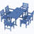 Outdoor Patio All Weather HDPE Dining Set Outdoor Patio All Weather Poly Dining Set Rectangular Table Poly Outdoor Chair 6-Person-269010295-269010293