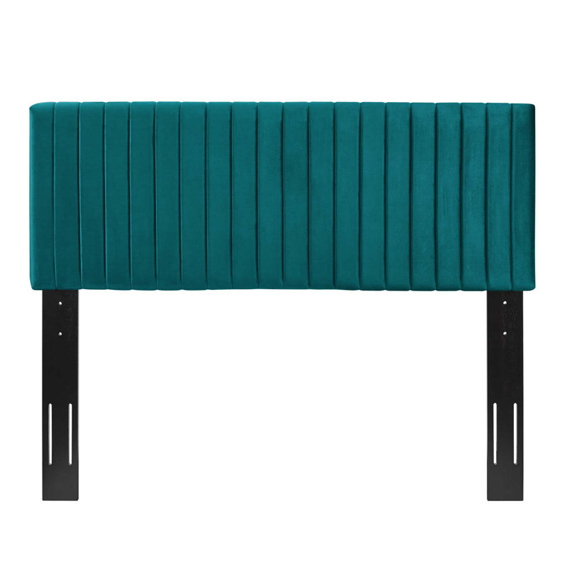 Modway Carson Carrington Stryn Velvet Headboard, Twin, Teal Plainweave