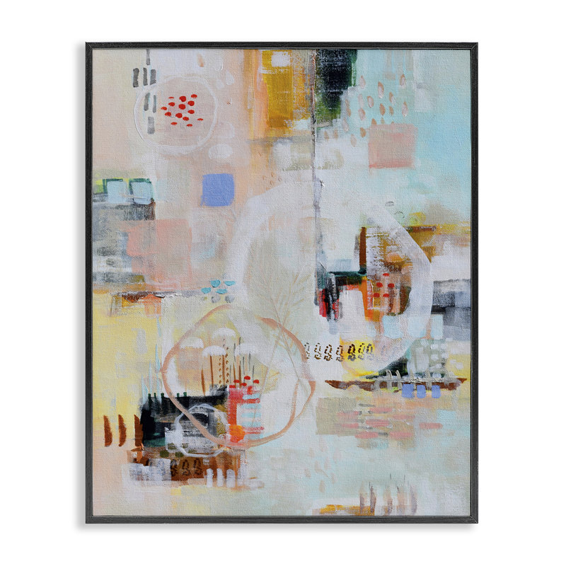 Giclée encadrée par Summer Lust Abstraction, design par Katherine Irvin, H 20 po x l 16 po, Giclée encadrée noir minuit