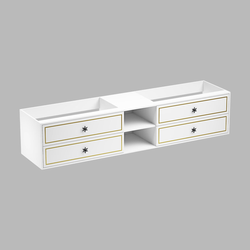 Support mural pour meuble-lavabo double - base seulement (plateau non inclus)