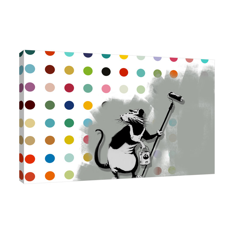 Rat Vs. Hirst by Banksy - Wrapped Canvas Print, 61 cm H x 91 cm W x 4 cm D
