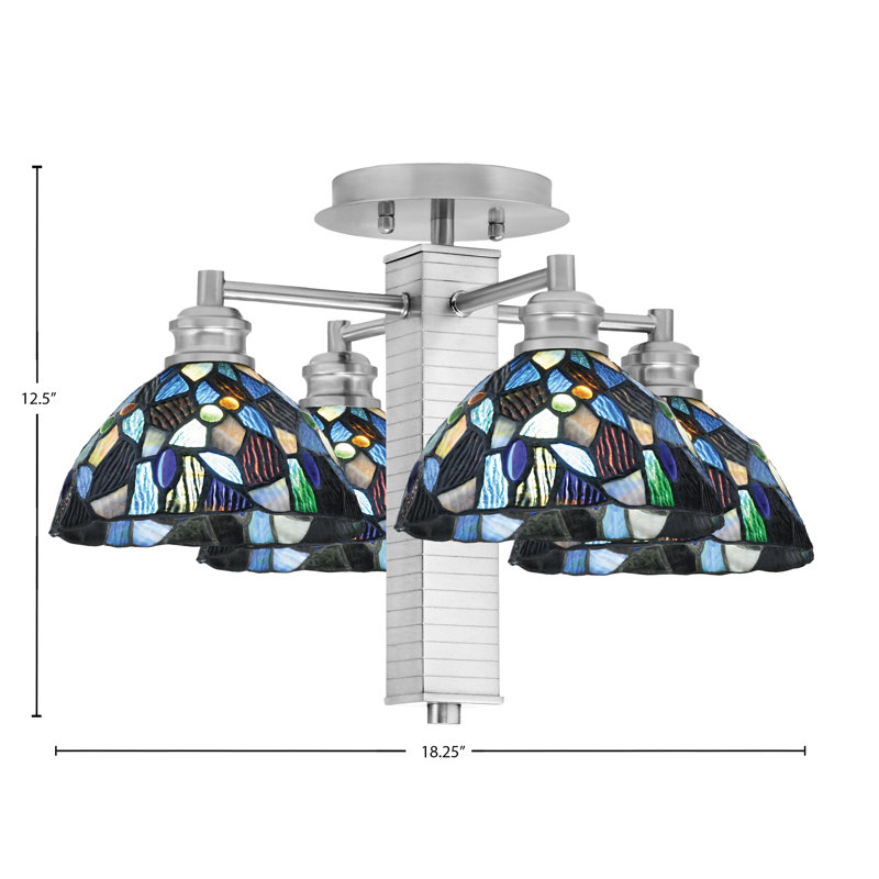 Plafonnier semi-encastré avec verre 7 po Edge, Nickel brossé