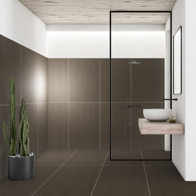 Refinery 24'' W x 48'' L Porcelain Singular Tile, Shadow
