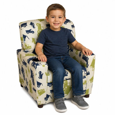 Kids Cupholder Recliner Chair - Trucks
