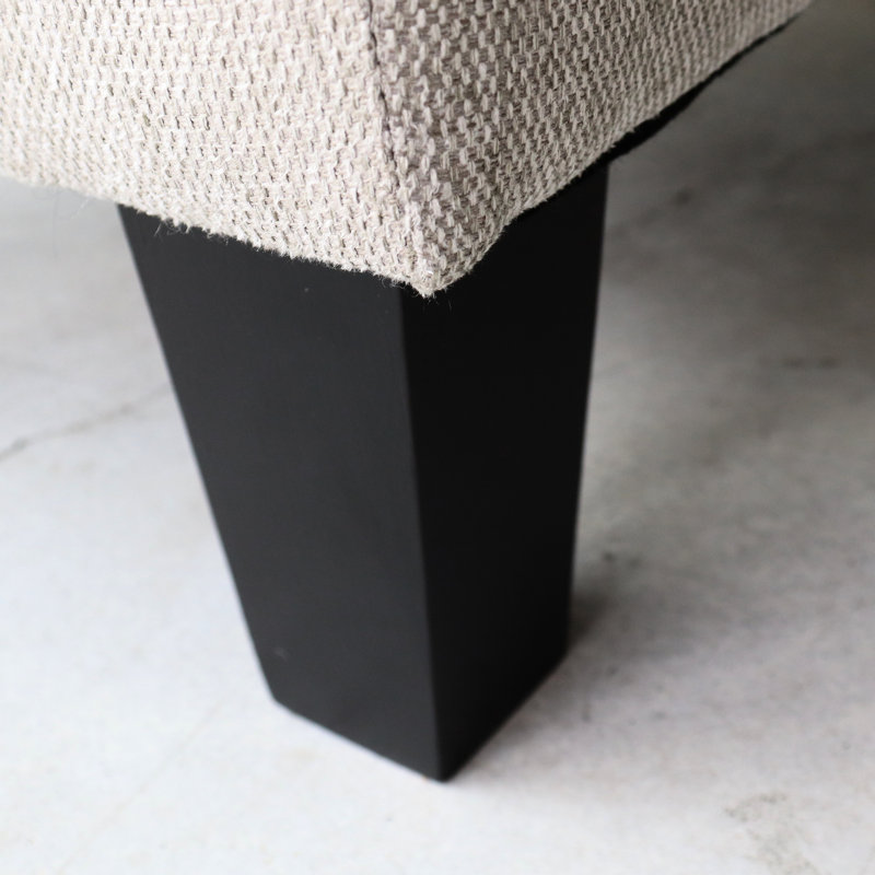Tabouret gris en tissu - multifonctionnel pour le couloir et le canapé, rembourrage épais avec ressorts hélicoïdaux élastiques intérieurs, surface rembourrée, support de pieds en bois massif, pièce d'assemblage facile: 23 x 23 x 17,3 pouces