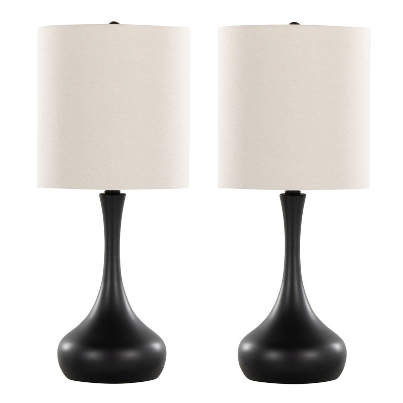Ensemble de 2 lampes de table en métal Genie, Naturel, Noir, noir, noir, noir