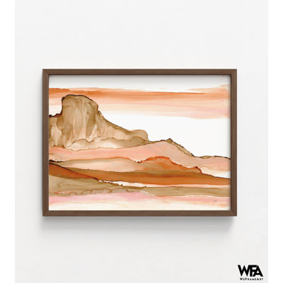 Reproduction d'art aquarelle désert, impression encadrée, désert paysage mural, art mural encadré, art mural surdimensionné, art mural grand