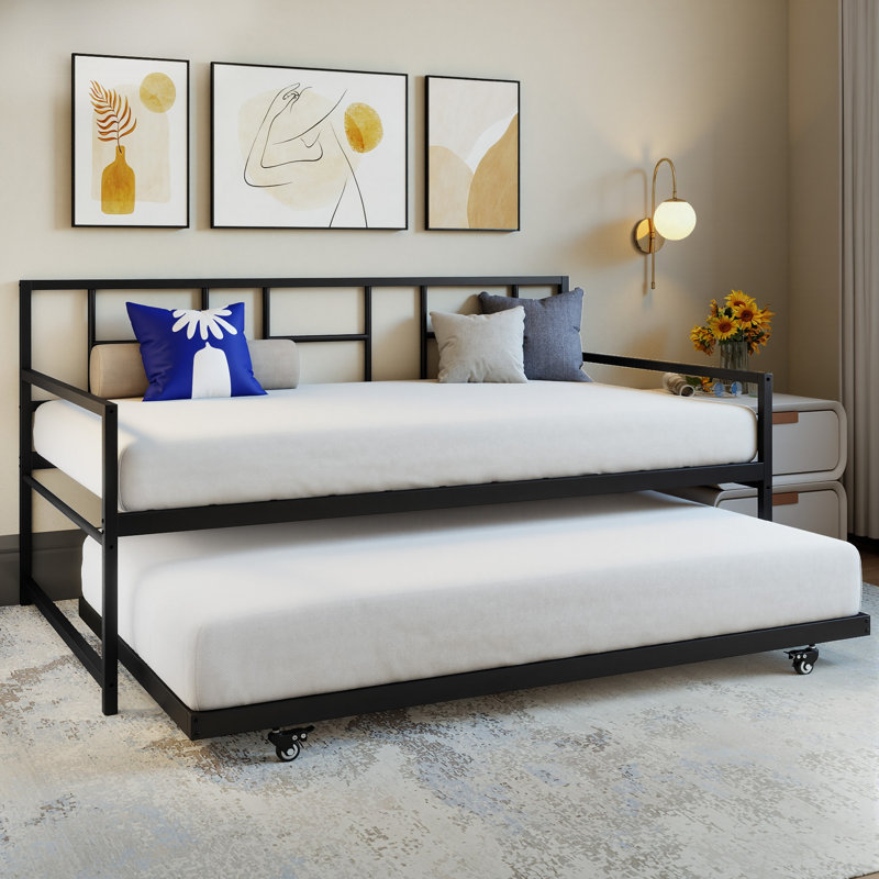 Crumlin Metal Daybed Storage Bed, Black