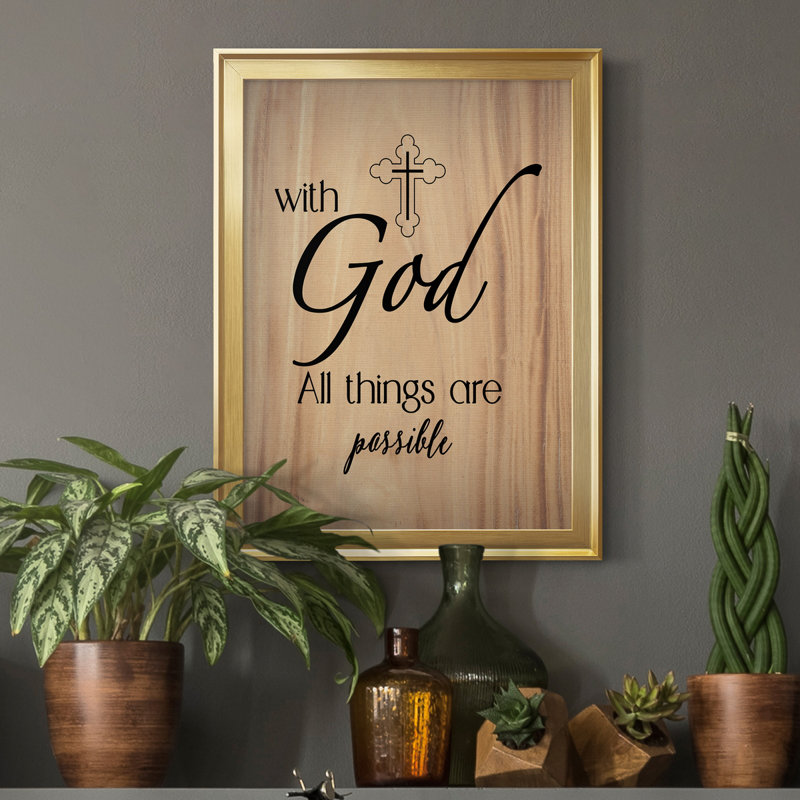 «All Things possible», art textuel sur toile, Or, H 22,5 po x l 30,5 po x P 1,5 po