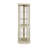 Lighted Corner Curio Cabinet - Elegant Glass Display Case For Living Room & Bar Storage - For Antique Collections & Wine - Includes Built-In Lighting - White-1905085003