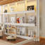 Lit mezzanine en bois, taille standard, avec éclairage DEL, panneau tableau noir et étagères à livres, blanc-1343713720-1343713735