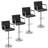 Set of 4 Adjustable Tufted Bar Stools with Back and Armrests, PU Leather Swivel Counter Height Chairs for Kitchen Island-1861158799-1867590050
