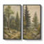 Forêt de pin de montagne avec sentier rocheux pour salon - ensemble de 2 reproductions d'art encadrées sur toile 60 po x 30 po x 2 pièces-1961949416-1961949419