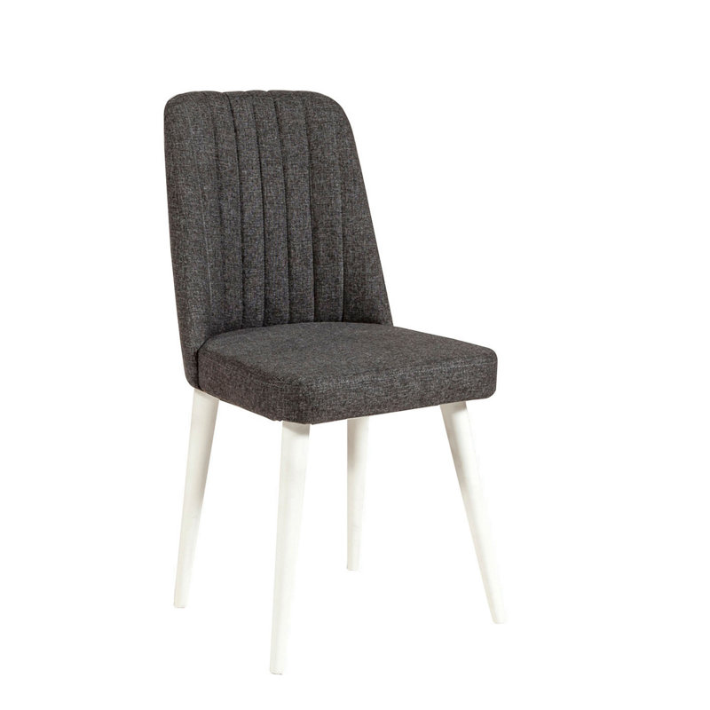 Chaise rembourrée en lin moderne avec pieds en charme 18,5 po x 35,0 po x 18,1 po | 100% panneau de particules enduit de mélamine, hauteur du siège: 19,3 pouces | Élégant, parfait pour le salon et le bureau