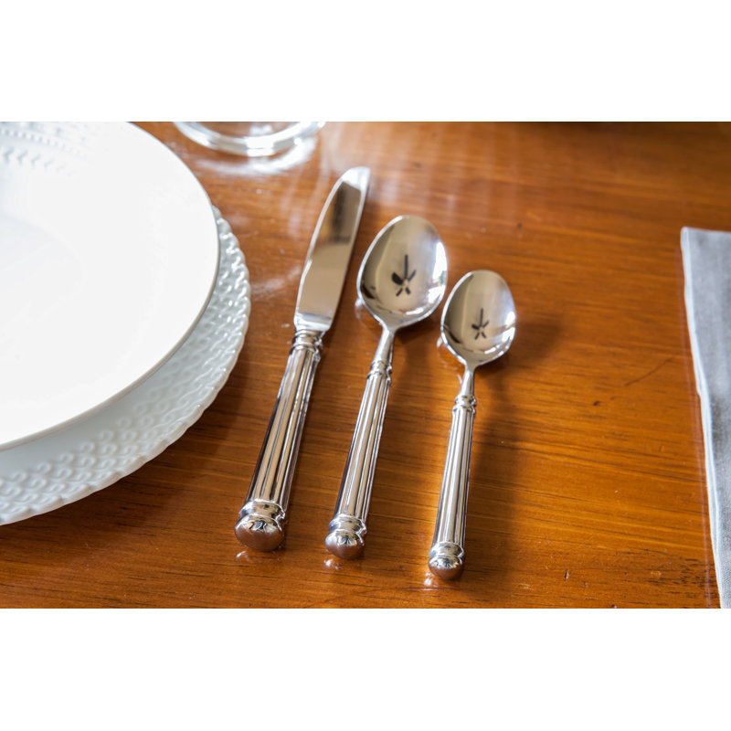 Nyssa 20 Piece 18/10 Stainless Steel Flatware Set, Service for 4