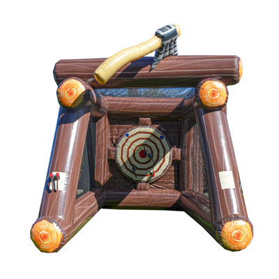 XJUMP 13ft Axe Throwing Inflatable Target Game, Professional Grade 15oz PVC Vinyl with Foam Axes, Toss Game for Kids and Adults, Rental, Birthday, Party Use, Indoor & Outdoor Play