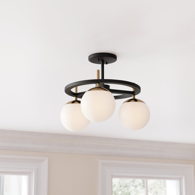 Glass Semi Flush Mount