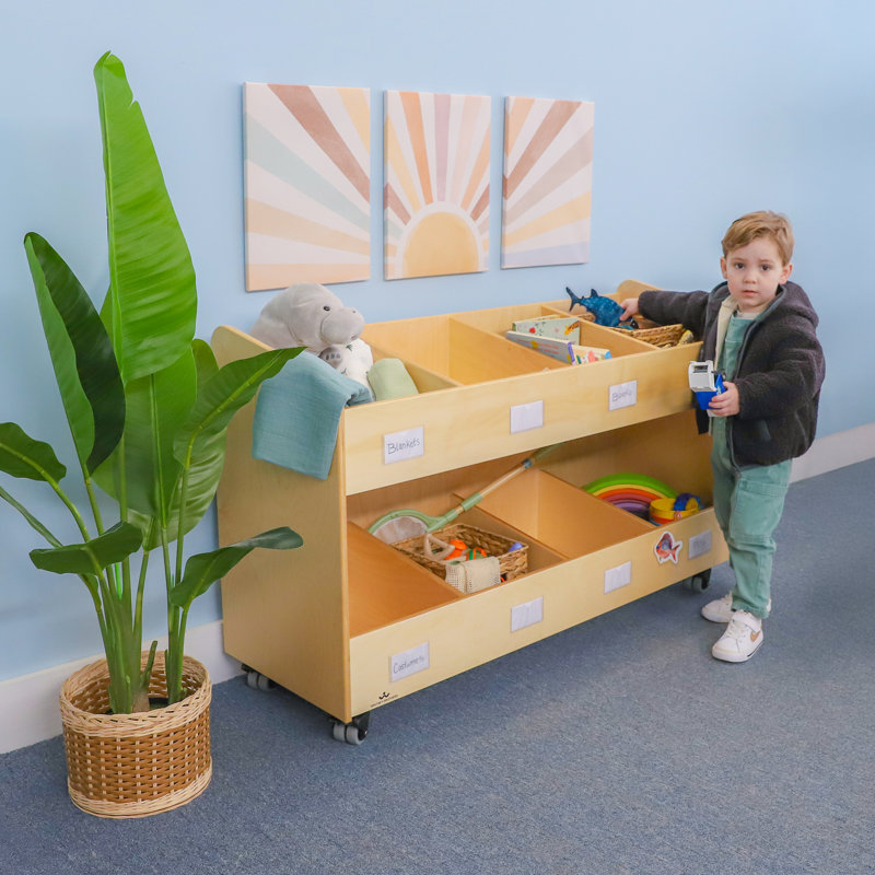 Natural Birch Eight Section Mobile Book Organizer