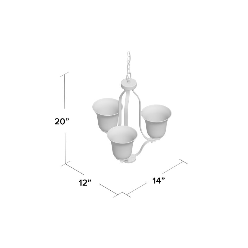 Emmons Three Light Chandelier from Generation Lighting , Brushed Nickel, No