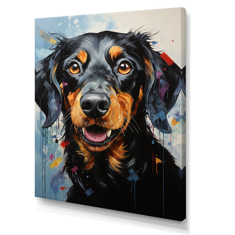 Dachshund Delight III sur impression sur toile, H 32 po x l 24 po x P 1 po, Toile tendue