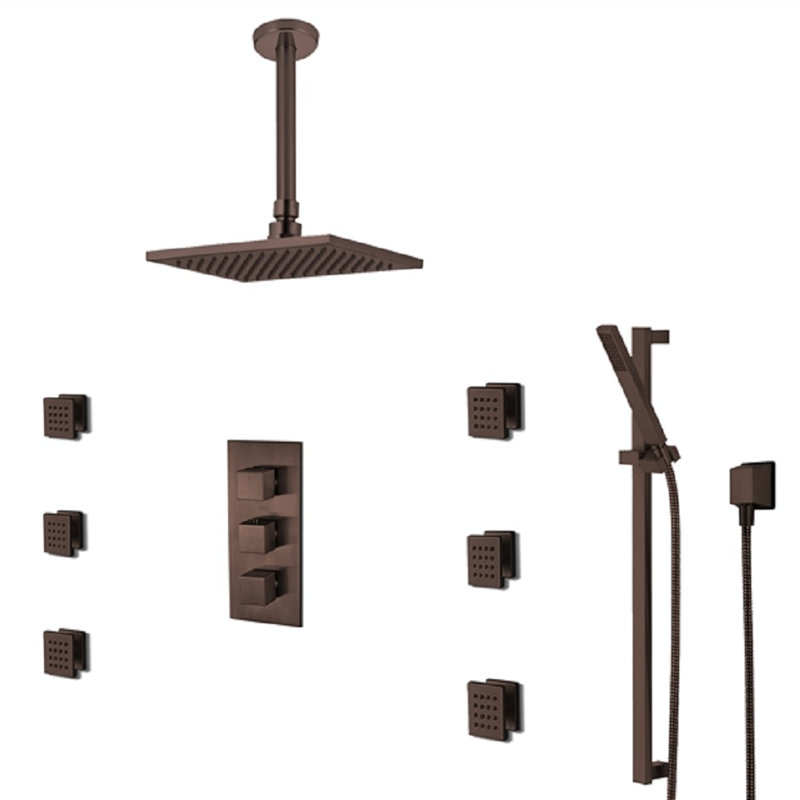 Douche thermostatique bronze huilé Soma - Design intemporel, confort ultime