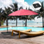 Parasol parasol et accessoires résistants à l'eau avec ensemble de 4 plaques emboîtables et espace extérieur noir Hdpe