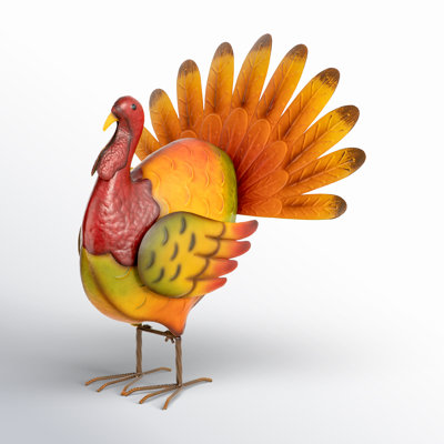 21.5"H Thanksgiving Metal Turkey Porch Decor
