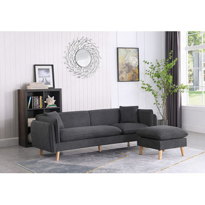 Canapé modulaire en tissu gris foncé Brayden
