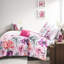 Édredon rose pour lit double / grand avec imprimé floral et tissu asymétrique facile d'entretien