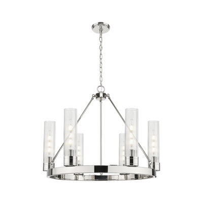 Lustre 6 lumières avec abat-jour Scherer
