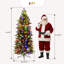 Arbre de Noël artificiel mince illuminé 6 pi avec 250 lumières DEL multicolores - Décoration de Noël peu encombrante