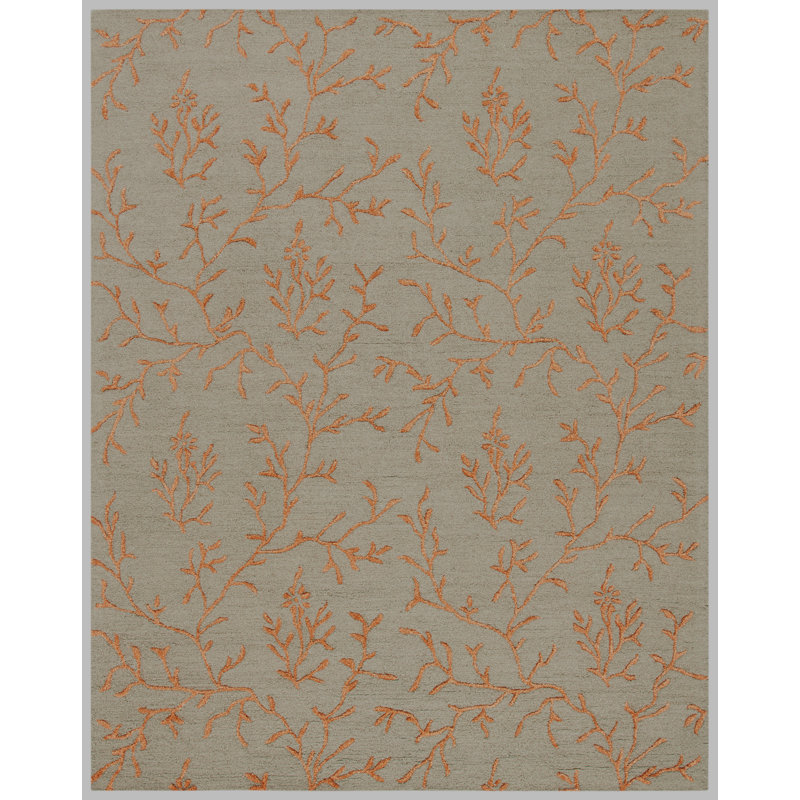 McKittrick Hand Tufted Wool Floral Rug, Rectangle 7'6" x 9'6"