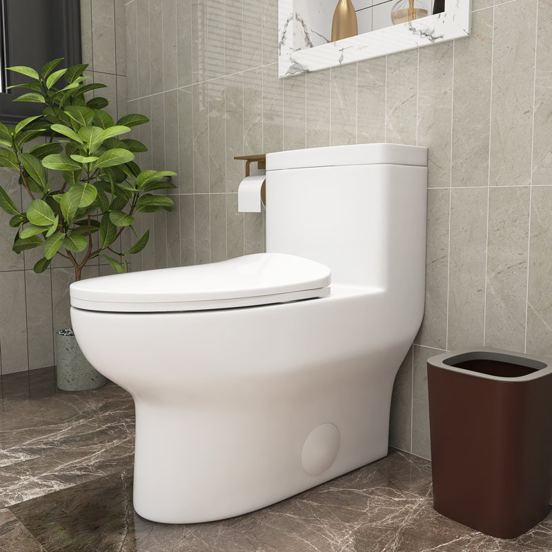 Toilette allongée une pièce TCYO 1,6 gallons GPF (siège inclus)