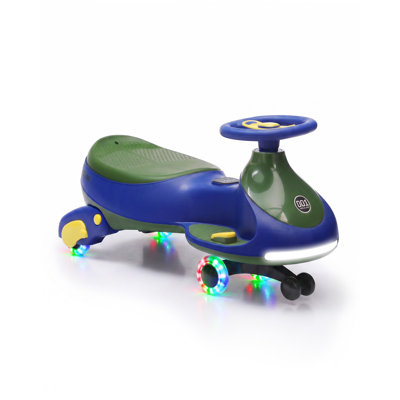 12V Two-in-One Electric Wiggle Car for Kids with 360-Degree Steering, Flashing Wheels, Music and 130 lb Capacity