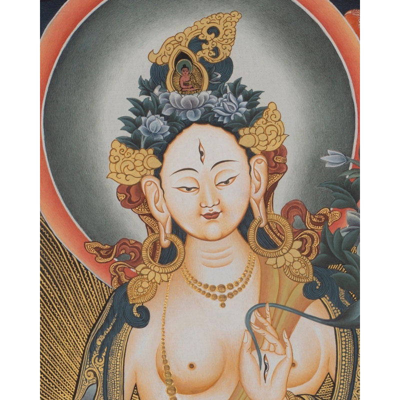 Blanc Tara Thangka (Thangka sans brocart)