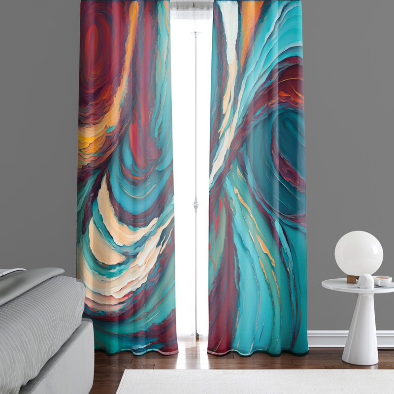 Paire de rideaux semi-transparents en polyester Rosaleah, L 20 po x L 52 po