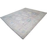 Hand Knotted Wool Area Rug in Purple And Brown