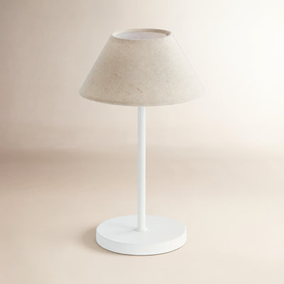 Brown Linen Alluna Cordless Lamp Linen Shade 10"