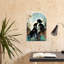 Tender Dog Embrace Peaceful Contemporary Dog Nature Wall Art Print 1 Piece Wrapped Canvas Wall Art-270418310