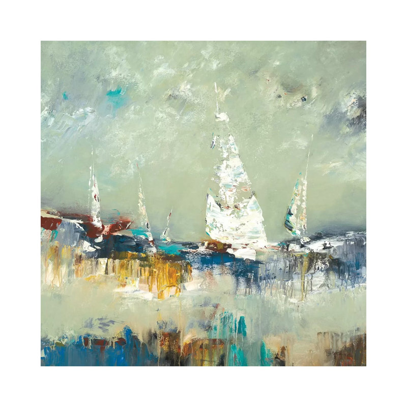 Sailing Away by Lisa Ridgers - Wrapped Canvas Painting, 30.48 cm H x 30.48 cm W