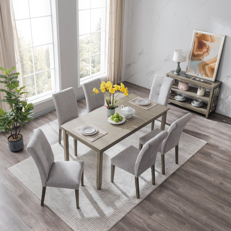 Gebhart Upholstered Dining Chair, Light Grey