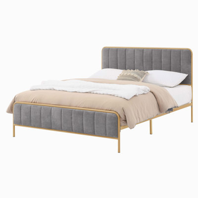 Structure de lit tapissier pour grand lit