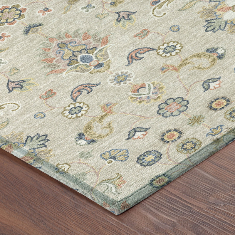 Machine Washable Indoor/Outdoor Chantille ACN2585 Traditional Rug, 8' x 10', Beige