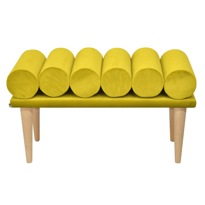Scandi Upholstered Bench, Yellow