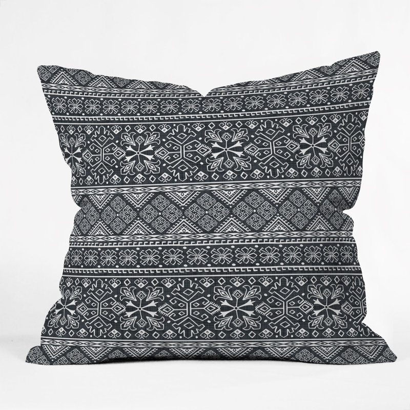 Coussin décoratif ardoise grand bazaar heather dutton, Noir / blanc, 16 po x 1 po