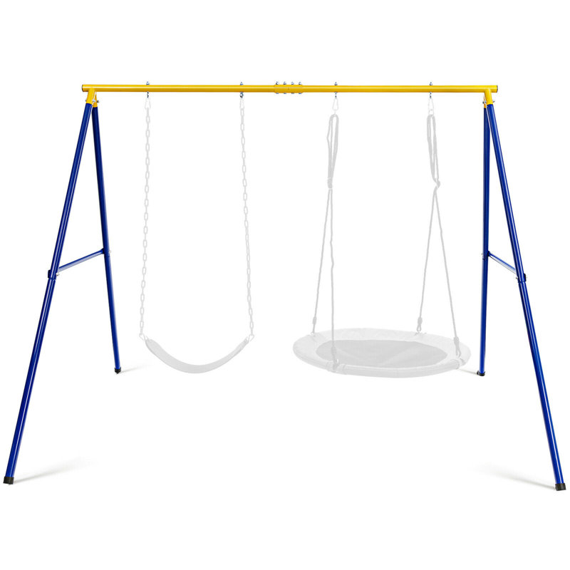 Gymax Metal Blue/Yellow Swing Set Hardware with Mounting Hangers